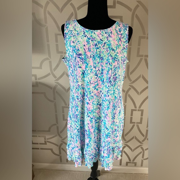 Women’s Colorful Fun Sleeveless Ruffled Dress - Picture 1 of 6
